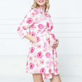 thumbnail image 4 of CHUANK Maternity Pajamas Maternity Robe and Matching Baby Set Labor Delivery Robe and Swaddle Set, 4 of 8