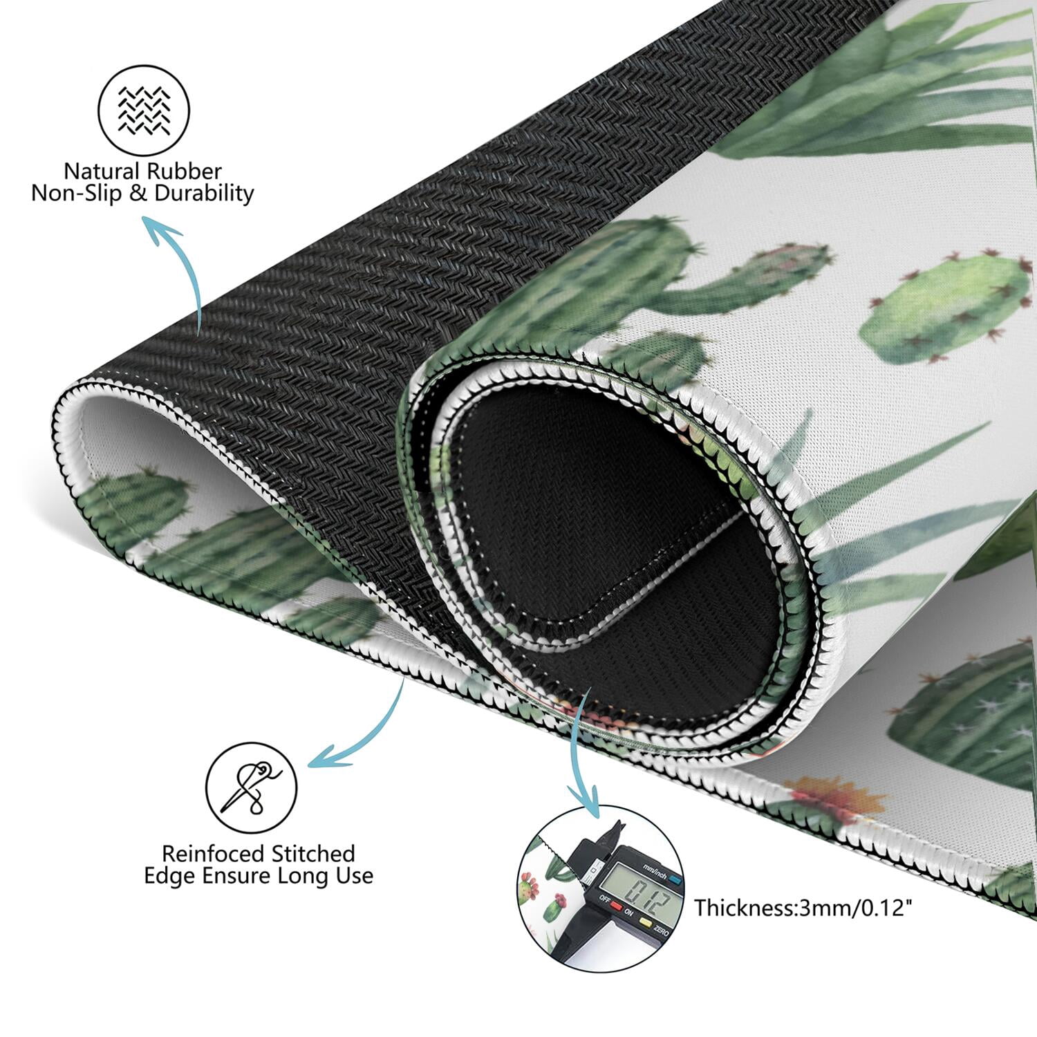 31.5 Inch Botanical Game Mat Made of Premium Rubber Material with Anti-Slip Surface Grip and Noise Dampening Properties for Mahjong Tiles Board Games