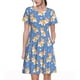 thumbnail image 1 of Fotbe Corgi Vestido Largo de Moda para Mujer, Vestido Tipo Camiseta con Manga Corta y Estilo Casual a Rayas y Bloques de Color, 1 of 6