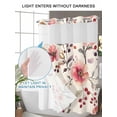 thumbnail image 4 of No Hook Shower Curtain with Snap in Liner Vintage Red Flowers Shower Curtain -Fabric Waterproof Inner Liner, Pastoral Branch Shower Curtains Washable 72"x78", 4 of 9