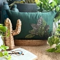 thumbnail image 3 of The HomeCentric Euro Pillow Sham, Decorative Pillow Covers Pack of 2, 12"x26" (30x65 cm) Green, Silk Rectangular Pillow Covers, Handmade Pillow Covers - All About Leaves, 3 of 10