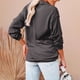 thumbnail image 4 of Túnica con cremallera para mujer, blusas de manga larga con cuello en V profundo, blusas holgadas informales, trajes de verano, gris, l Inevent AP003810-13, 4 of 5