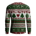thumbnail image 5 of Dwelliawo Sweaters for Men Knit Xmas Christmas Print Graphic Sweater Casual Crewneck Ribbed Sweaters Slim Fit Fall Winter Pullover Sweaters Clearance Green M, 5 of 6