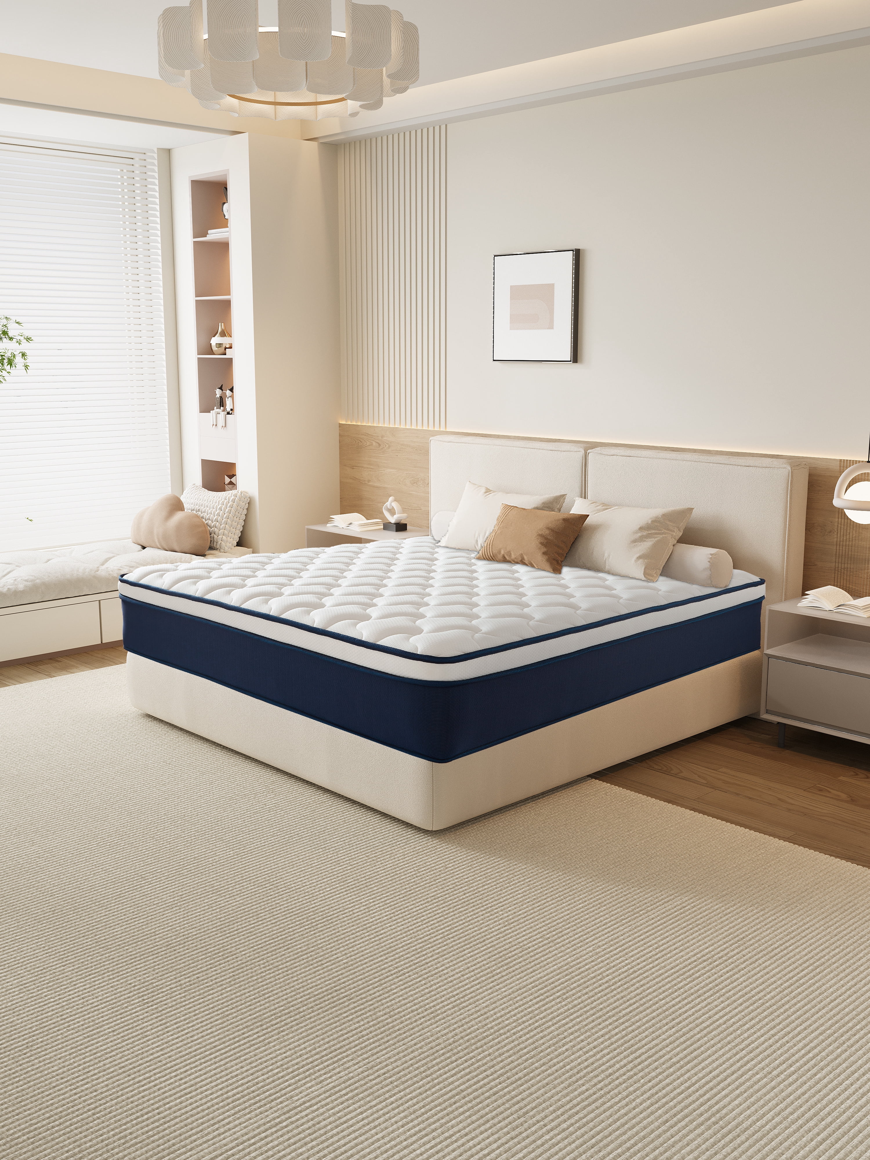 12 inch King Mattress, Memory Foam & Spring Hybrid Medium Comfort King Size in a Box,Adult