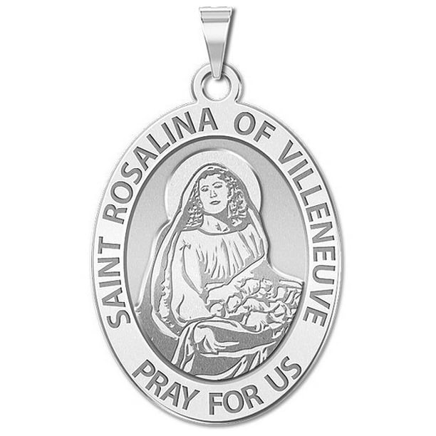 Picturesongold Com Saint Rosalina Of Villeneuve Oval Religious Medal 2 3 Inch X 3 4 Inch Sterling Silver Walmart Com Walmart Com
