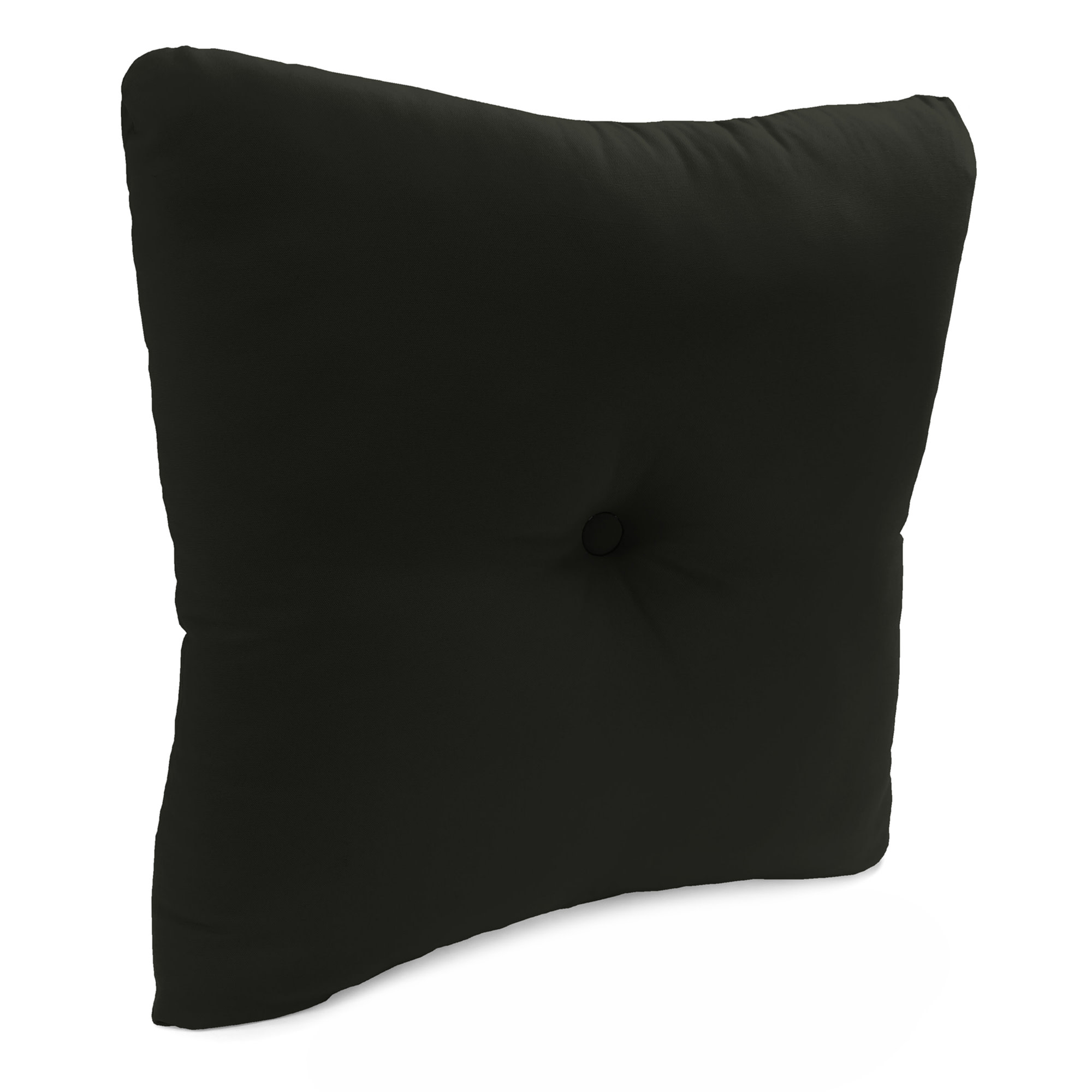 Jordan Manufacturing 23.5" x 24" Canvas Black Solid Square Tufted Outdoor Deep Seat Chair Back Cushion with Fabric Button (2 Pack)