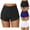 Black, variant on JSGEK Womens High Waisted Swim Shorts Ruffle Hem Design Soft Fabric Relaxed Silhouette for Summer Vacations Black S