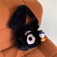 thumbnail image 2 of Bolso Hobo de felpa para mujer bolso tipo cartera peludo de piel sintética bolso de citas para mujer de gran capacidad, 2 of 9