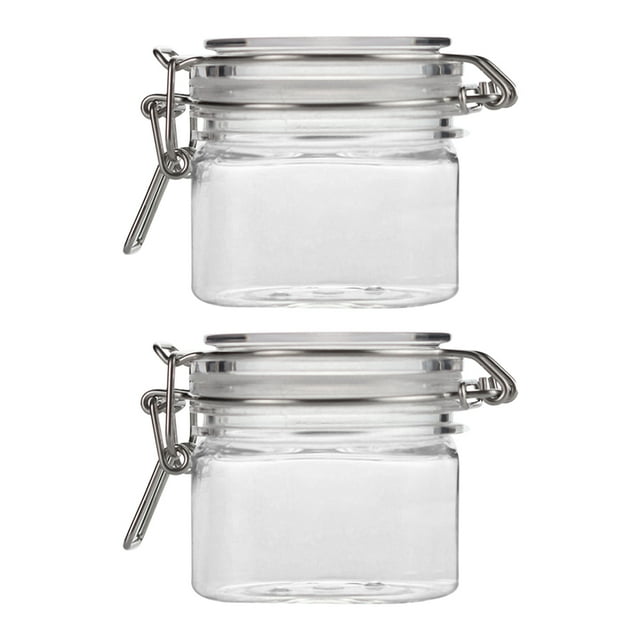 2Set Transparent Plastic Sealed Jars Small Airtight Jar For Kitchen Organization And Food Storage