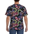 thumbnail image 3 of Vsdgher Snake And Flower Print Men's Dry Fit Mesh Athletic Shirts Moisture Wicking Tennis T-Shirt Tops, 3 of 9