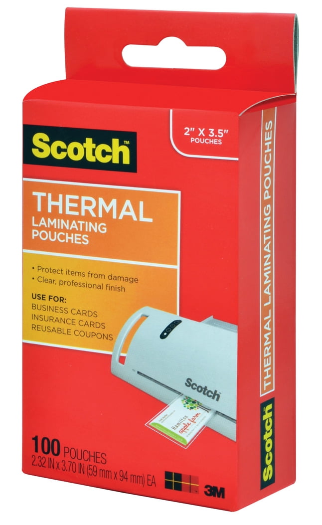 Scotch Thermal Laminating Pouches 2657098 Business Card Size 2”x 3.5” 2pk New 