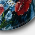thumbnail image 3 of Designart 'Bouquet of Poppies Retro Style' Traditional Circle Metal Wall Art 11x11 - Disc of 11, 3 of 5