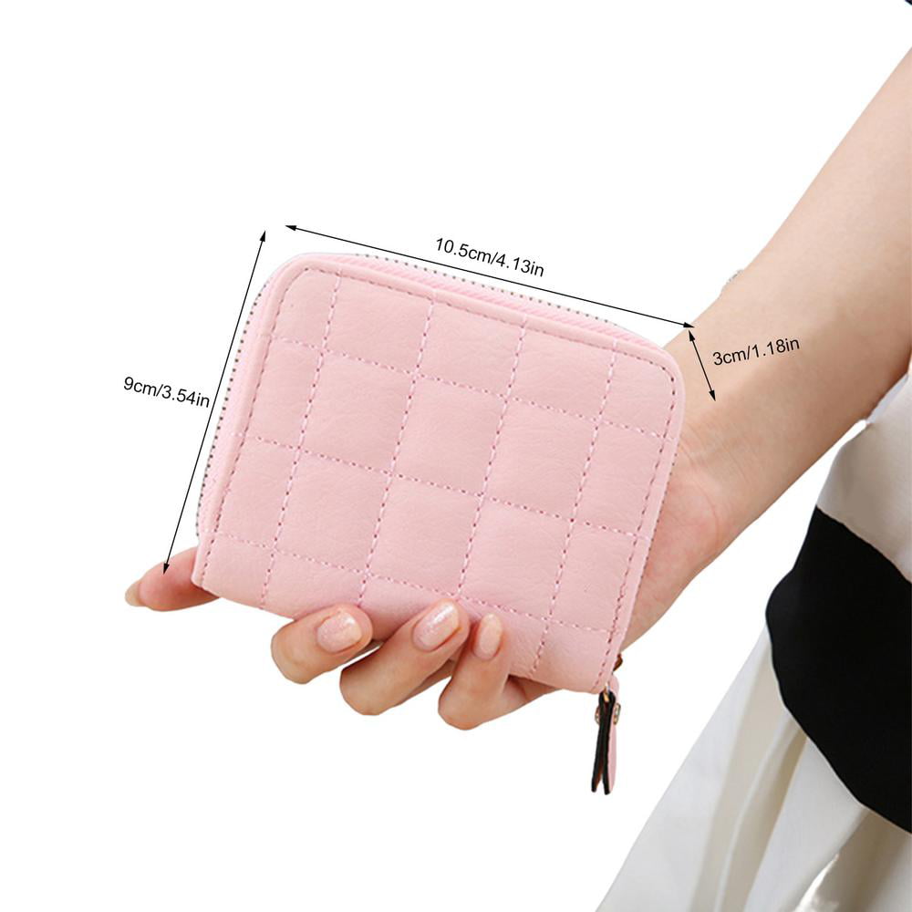 Simple Slim Coin Purse, Portable Zipper Wallet, Women's Faux Leather Card  Bag With Key Ring - Temu