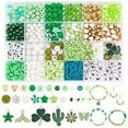 thumbnail image 7 of 1920pcs St.Patrick’s Day DIY Jewelry Making Kit Acrylic Beads Glass Spacer Beads Clover Daisy Enamel Pendants Stars Butterfly Green Beads Kit, 7 of 7
