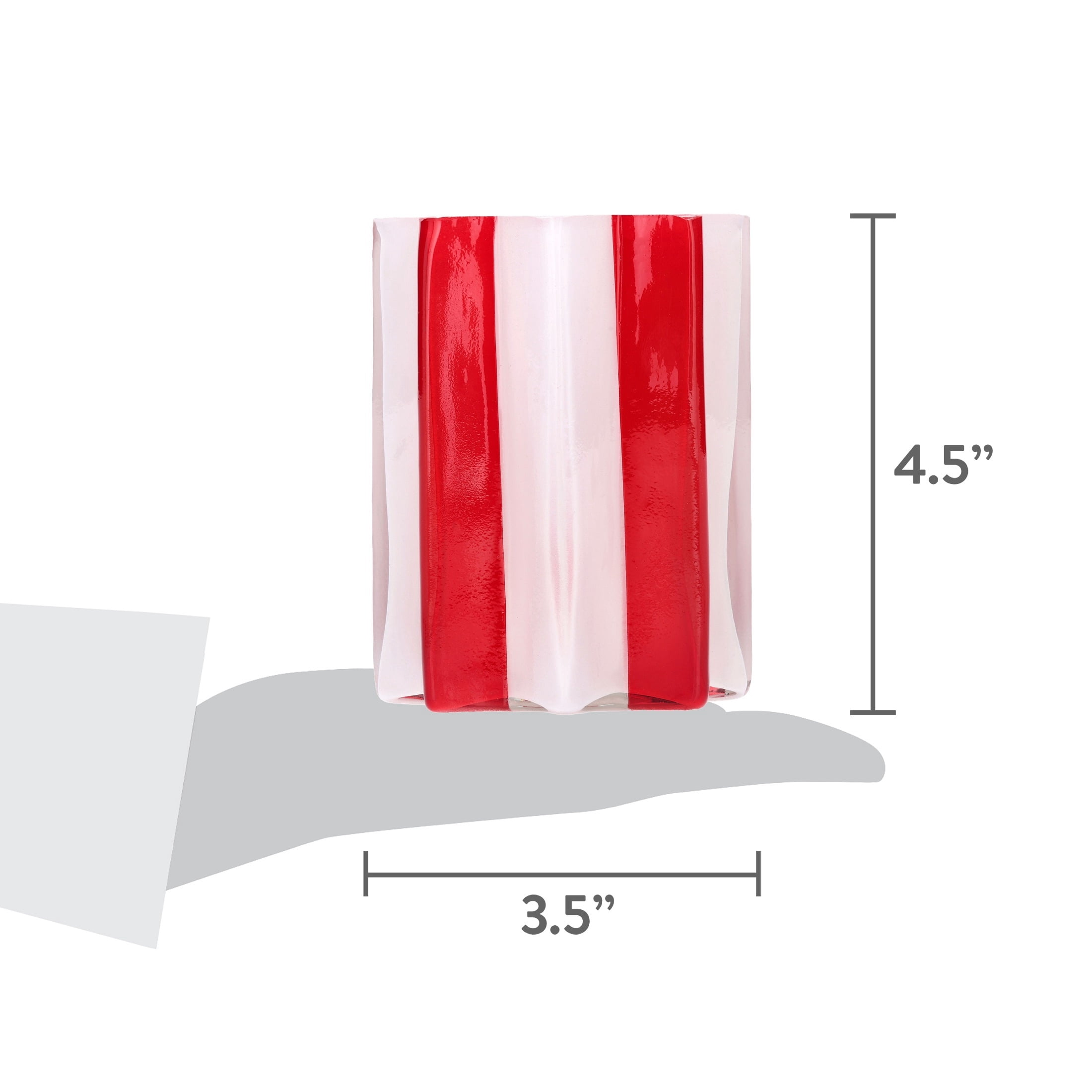 Red and White Glass Christmas Tealight Candle Holder, 4.5", by Holiday Time