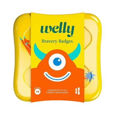Welly Kids Bravery Badges Assorted Monster Flex Fabric Bandages, 48 Ea, 6 Pack