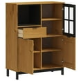 thumbnail image 4 of vidaXL Highboard with Glass Door FLAM 36.2"x15.7"x48.2" Solid Wood Pine, 4 of 11