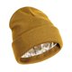 thumbnail image 1 of Gorro de punto con forro de satén para mujer, protege el cabello, suave y unisex. Amarillo, 1 of 9