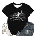 thumbnail image 5 of Trendfront Womens Summer Tops Western Riding with Purpose Graphic Tee Short Sleeve Crewneck Fashion T Shirts Casual Inspirational Shirts, 5 of 5
