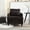 Black, variant on BISHE Mid Century Modern Armchair, Solid Wood Frame Accent Chair with Tufted Chenille Upholstery & Studded Details, Comfortable Lounge Chair for Living Room, Bedroom or Reading Nook, Wine Red