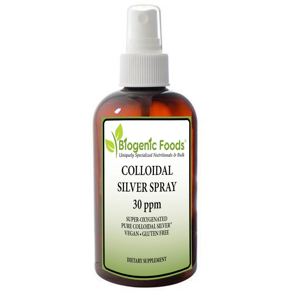 Colloidal Silver Spray 30 ppm SuperOxygenated Pure NonGMO Solution, 4 oz