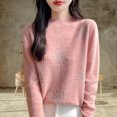 thumbnail image 2 of Winter Sweaters for Women, Semi High Neck Knitted Sweater in Solid Color, 2 of 9