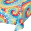 Tie Dye Swirl Plastic Tablecloth, 3 Count