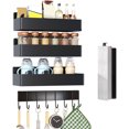 thumbnail image 1 of Especieros para Cocina Magnético, 5 Estante Magnético de Metal para Refrigerador, Organizador Móvil para el Frigorífico con 10 Ganchos con Soporte de Papel, 1 of 4