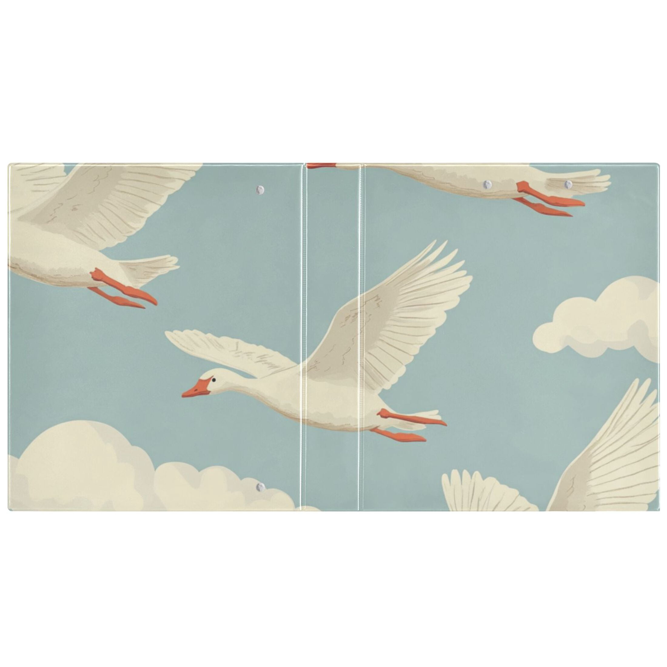 Geese Fly 3 Ring Binders 1.5 inch Hardcover File Folders with Interior Pockets A4 Size Organizer for School Office Hospital