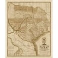thumbnail image 2 of Tanner, Henry Schenck 15x17 Black Ornate Wood Framed with Double Matting Museum Art Print Titled - Map of Texas with parts of the adjoining states, 1837 - Decorative Sepia, 2 of 4