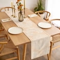 thumbnail image 3 of Beige Boho Table Runner - 36 Inch Long, Kitchen Dining Table Runner Dresser Scarves, Farmhouse Middle Century Abstract Geometric Farmhouse Decor for Coffee Tables Wedding Party Banquet, 3 of 8