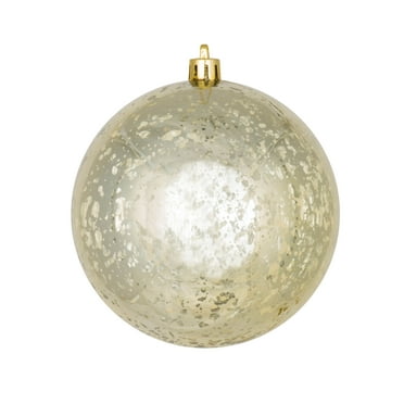 Vickerman 6" Champagne Shiny Mercury Ball Ornament 4/bag