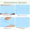 thumbnail image 4 of ROYALE LINENS 100% Organic Cotton Twin Sheet Set - 16" Deep Pocket Bed Sheets - Lake Blue Bed Sheets - Sábanas Twin - 1 Flat, 1 Fitted & 1 Pillowcase - Lake Blue Sheet Set - Cotton Bedding Sets, 4 of 9