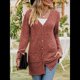 thumbnail image 4 of Cárdigan de Punto Suave para Mujer, Moda Otoño 2025, Abrigo de Larga Abierto con Bolsillos. Rojo Ladrillo S, 4 of 9