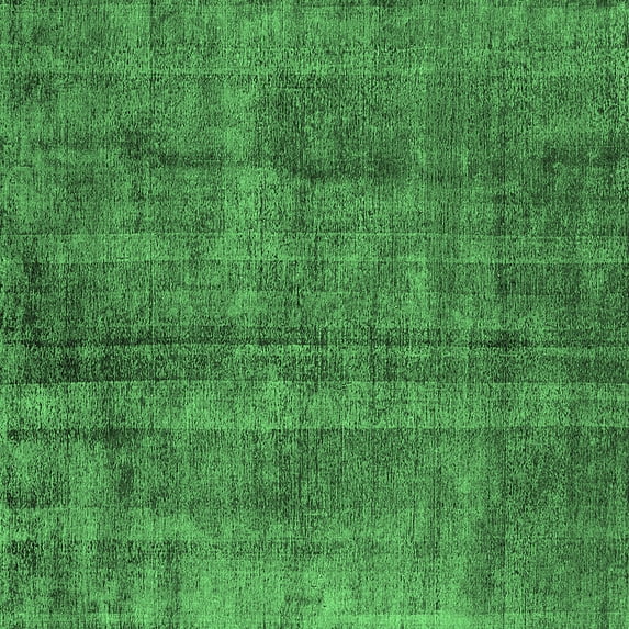 Ahgly Company Indoor Square Oriental Emerald Green Industrial Area Rugs, 6' Square