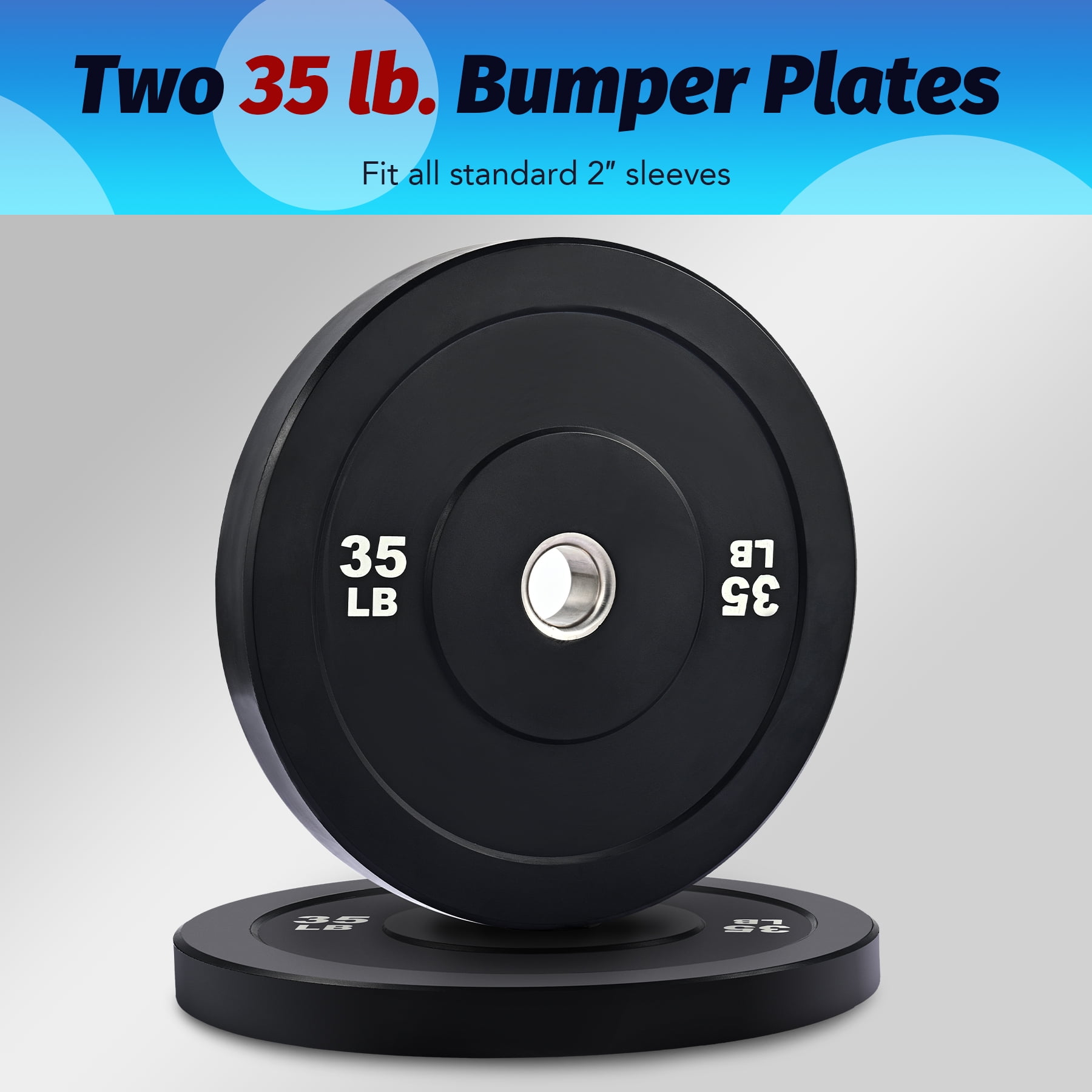 Preenex 35lb Weight Plates 2" Olympic Bumper Plates for Pro School Home