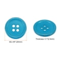 thumbnail image 2 of Uxcell 50Pcs 32L Sewing Buttons 4/5"(20mm) Resin Round Flat 4-Hole Craft Buttons for Sewing Clothing DIY, Blue, 2 of 5