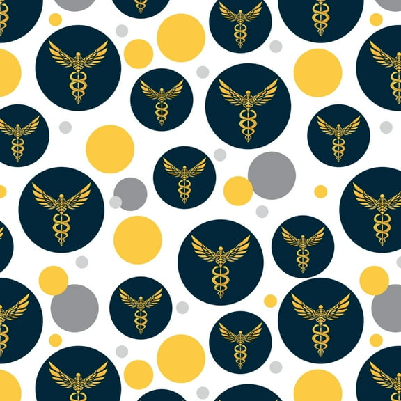 Caduceus Medical Symbol Doctor Nurse EMT Premium Gift Wrap Wrapping Paper Roll
