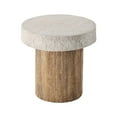 thumbnail image 6 of COSIEST Outdoor Medium Side Table, Patio Coffee Table, 19.7 inches Round MgO Table with Faux Wooden Pedestal Base, End Table for Patio, Garden, Backyard, Antique Beige, 6 of 8