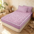 thumbnail image 3 of Erosebridal Bohemian Damask Zipper Full Size Comforter Sets with Fitted Sheet and 2 Pillowcases, Hippie Floral Zipper Bedding Set, Pale Pink White, Pink Reversible, 3 of 7