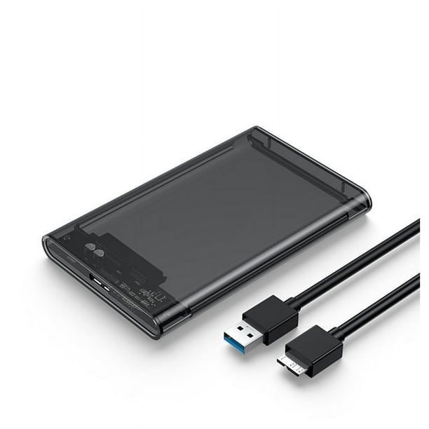 Estuche de Disco Duro Gris Transparente para Caja 2,5 Pulgadas SATA una USB 3.0 Tipo-C 3.1 Externo