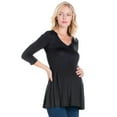 thumbnail image 2 of 24seven Comfort Apparel Three Quarter Sleeve V-Neck Maternity Tunic Top, 2 of 4