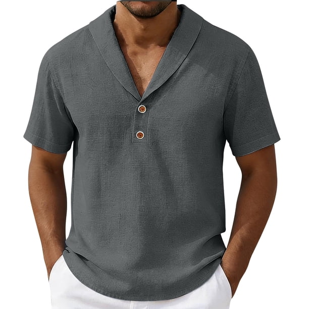 Top Casual Suelto de Lino de Color Sólido para Deporte Y Vacaciones Al Mar