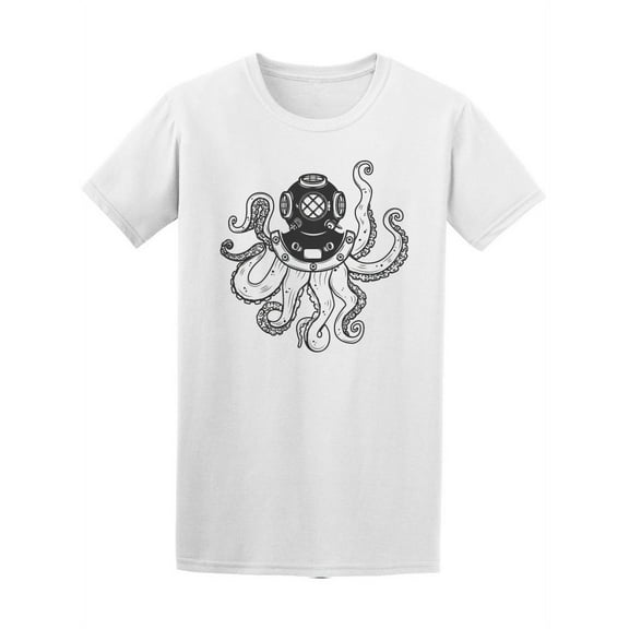 Diver Helmet With Tentacles T-Shirt Men -Image by Shutterstock, Male x-Large