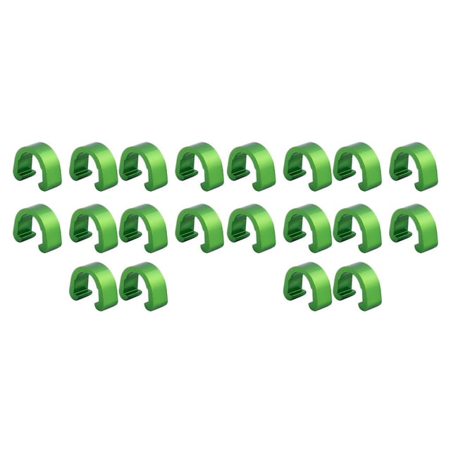 Soidarity 10 piezas Cable de bicicleta C Clips Profesional Simple Firme Aleación de aluminio Accesorio de fijación Abrazaderas de guía de Verde 2piezas