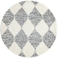thumbnail image 3 of Unique Loom Serenity Shag Collection Area Rug - Soufriere (3' 3" Round White/Gray), 3 of 9