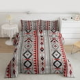 thumbnail image 2 of Castle Fairy Kids Teens Bohemian Aztec Twin Comforter Sets,Grey Red Bedding Set, 2 of 8