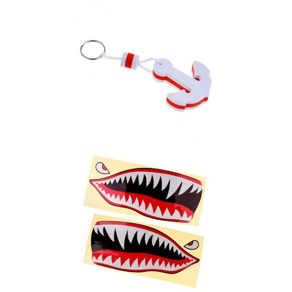 DYNWAVECA 2pcs Kayak Boat Stickers Decals + EVA Floating Buoyant Key for Water Sports