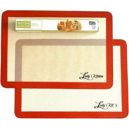 

Baking Sheet Liners 2-Pc Set by Ludy s Kitchen - Replaces Baking Papers - Commercial Grade Silicone Baking Mats - Non Stick Durable & Reusable Oven Pan Liners - Great Gift Ideas