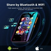 72GB WiFi Mp3 Player with Bluetooth, TIMMKOO 4.0 Full Touch Screen Mp3 Mp4 Player with Speaker, HiFi Sound Digital Music Player with FM Radio, Recorder, Clock, Browser (Black)